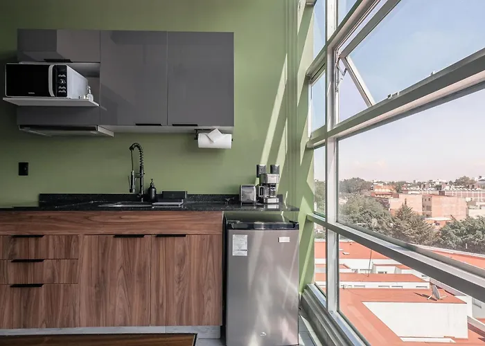 The Jungle Loft Tropical Comfort-centric W/kitchen * México DF